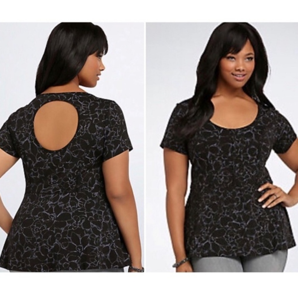 Torrid Black Peplum Dress Blouse